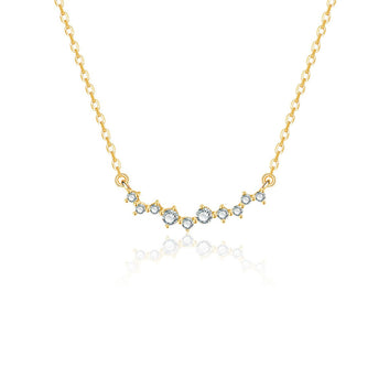 18k Gold Plated Zirconia Crystal Infinity Layering Necklace