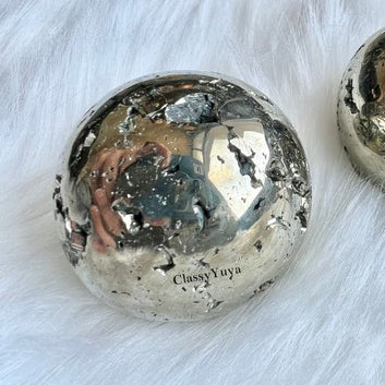 Sparkling Peruvian Pyrite Sphere-1, Free- Gold Plated Stand