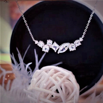 Cluster Cubic Zirconia CZ Necklace for Women
