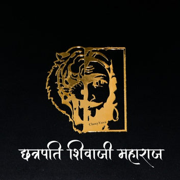Golden Glory: Shivaji Maharaj Emblem Stickers Set of-4