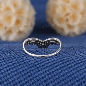 Curved Double Row Engagement Ring