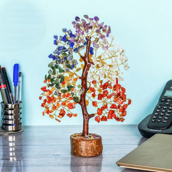 Positive Energy, Fortune, Money &  Good Luck 7 Chakra Tree Bonsai, Feng Shui Decor, Crystal Tree Spiritual Gifts