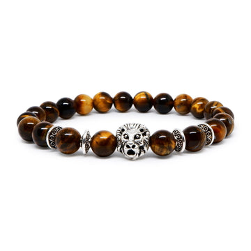 Tiger Eye Bracelet with Lion Head