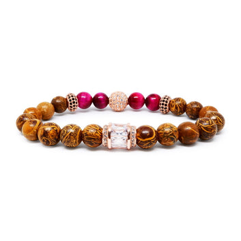 Royal Mariam Jasper Bracelet with CZ Ball & Charms