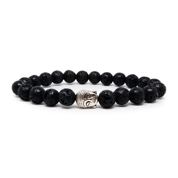 Lava Bracelet with Buddha Head