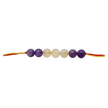 Stimulate your relationship Rakhi with Citrine and Amethyst Set of-2