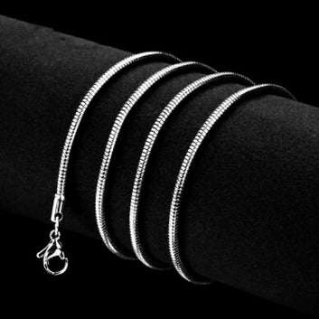 Snake chain for Men/Women Round Shape Made with Italian Stainless Steel 2MM