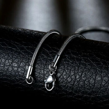 Wealth + Success Tiger Eye German Silver Pendant with Stainless Steel Snake Chain for Men/Women