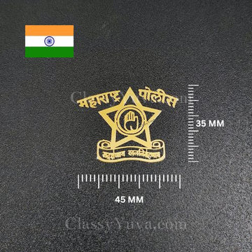 Premium Maharashtra Police Gold Plated Sticker – Show Your Respect & Pride 🏅 - Pack of 4