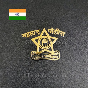 Premium Maharashtra Police Gold Plated Sticker – Show Your Respect & Pride 🏅 - Pack of 4