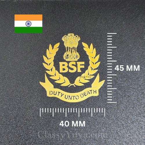 BSF Gold Plated Metallic Sticker – A Symbol of Patriotism & Honor 🏅 - Pack of 4