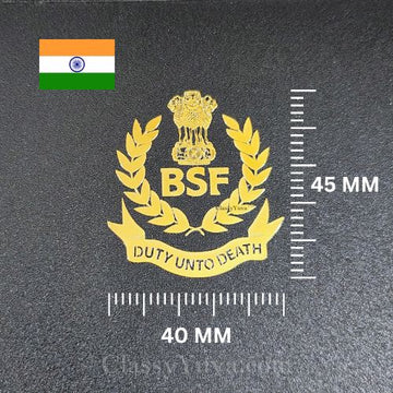 BSF Gold Plated Metallic Sticker – A Symbol of Patriotism & Honor 🏅 - Pack of 4