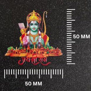 Shri Ram with Ayodhya Temple UV Stickers – Divine Blessings Pack of 5