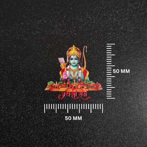 Shri Ram with Ayodhya Temple UV Stickers – Divine Blessings Pack of 5