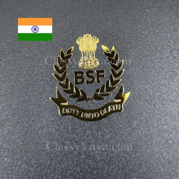 BSF Gold Plated Metallic Sticker – A Symbol of Patriotism & Honor 🏅 - Pack of 4