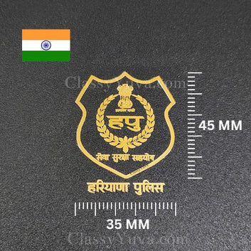 Haryana Police Gold Plated Metallic Sticker – A Symbol of Honor & Authority 🏅 - Pack of 4