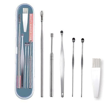 6 Pieces Ear Wax Removal Smooth Stainless Steel Kit