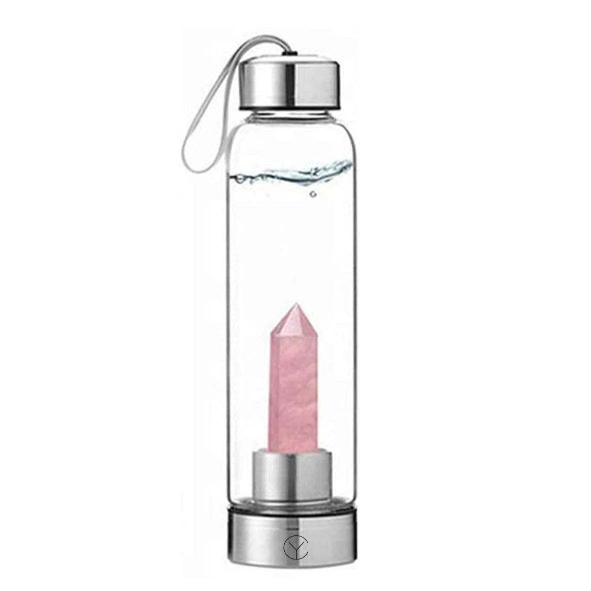 ClassyYuva Rose Quartz Crystal Water Bottle