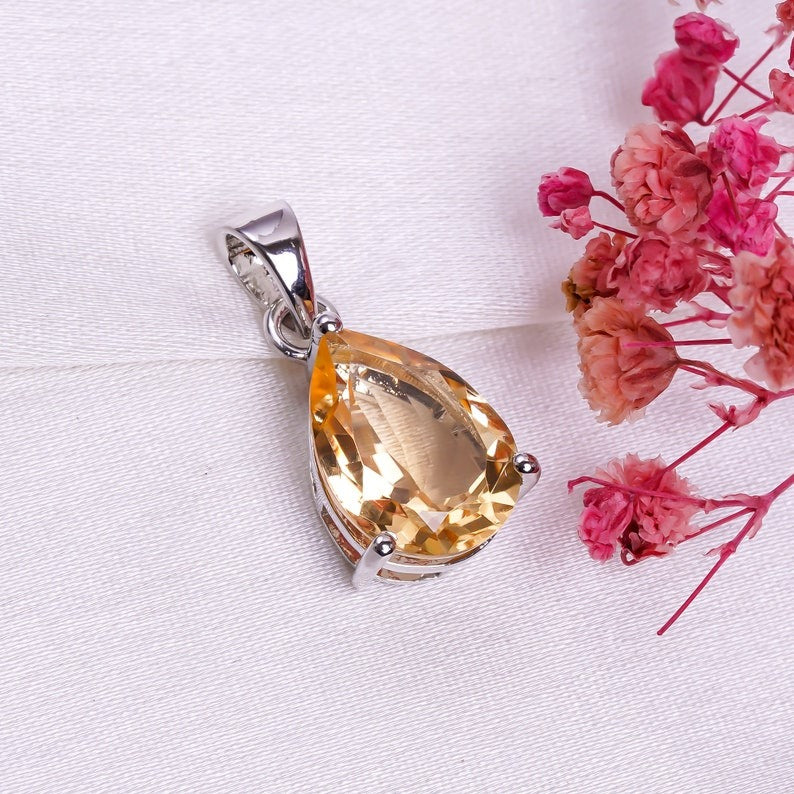 Attract Wealth, Joy & Confidence Citrine Pendant in S-925 Silver