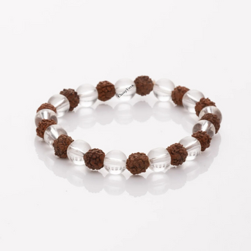 Divine Harmony Rudraksha & Clear Crystal Bracelet