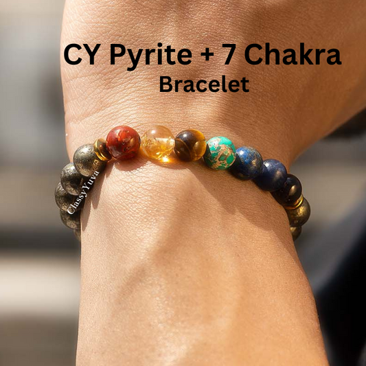 CY Pyrite 7 Chakra Bracelet