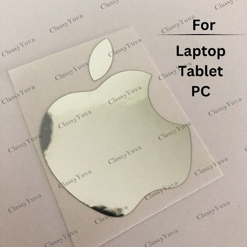 3M APPLE logo Silver Plated Metallic Stickers for Laptop/Tablet/PC - Pack of 2