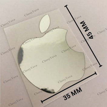 3M APPLE logo Silver Plated Metallic Stickers for Laptop/Tablet/PC - Pack of 2