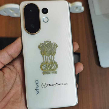 Satyamev Jayate Ashok Stambh Sticker (Pack of 5) – Premium Indian Emblem Gold Finish for Mobile, Laptop, Diary, Files & All Flat Surfaces | ClassyYuva