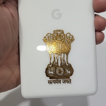 Satyamev Jayate Ashok Stambh Gold Plated Sticker (Pack of 5) – Premium 3D Metal Emblem for Mobile, Office Files, Govt Documents & Car | Indian National Symbol Badge