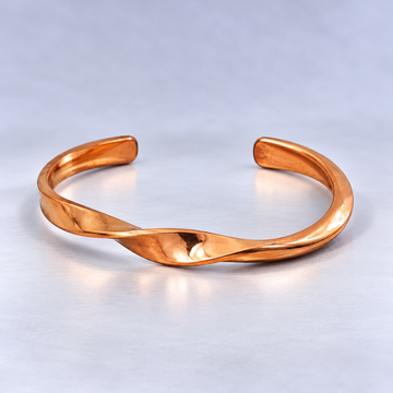 Twisted Copper Kada for Men & Women | Stylish Free Size Copper Bracelet