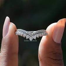 Curved Double Row Engagement Ring