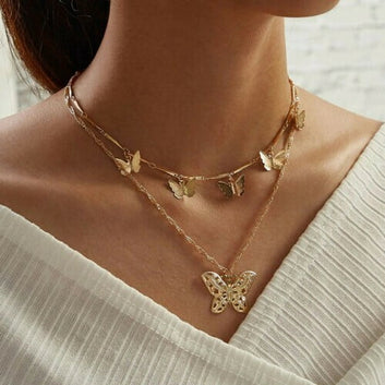 Butterfly Inspired Necklace Gold Plated for Girls/Women