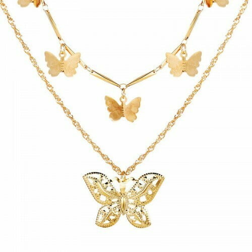Butterfly Inspired Necklace Gold Plated for Girls/Women