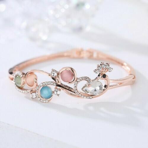 Rose Gold Plated Multi-colour Bracelet with Austrian Crystal