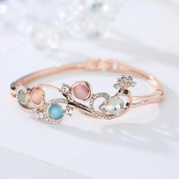 Rose Gold Plated Multi-colour Bracelet with Austrian Crystal