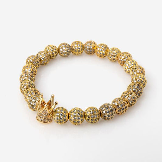 22k Gold Plated CZ Crystal Bracelet for Unisex