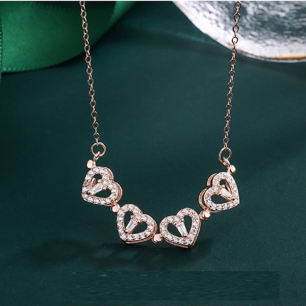 Jewelili Diamond Necklace Heart Jewelry in Yellow Gold Over Sterling Silver  & 1/4 CTTW Diamond