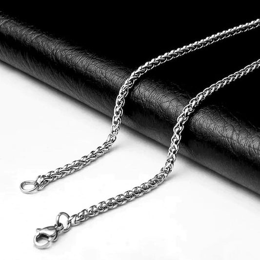 Italian Stainless Steel Platinum Plated Rope Chain for Men