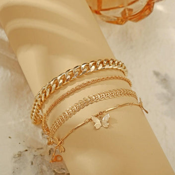 Butterfly Multi Strand Gold Plated girls bracelet