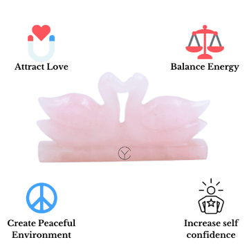ClassyYuva Rose Quartz mandarin Duck Pair attract love, balance energy and create a peaceful environment