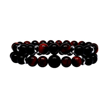 Helps in achieving good results Red Tiger Eye Paired Bracelet with Black Agate