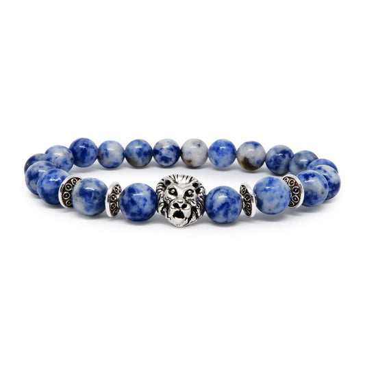 Increase Your Confidence Sodalite Bracelet with Lion Head
