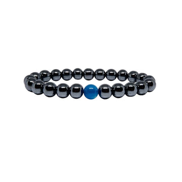 Magnetic Therapy Bracelet For Weight Loss Hematite & Blue Agate