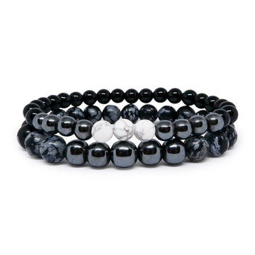 Snowflake Obsidian Paired with Black Onyx