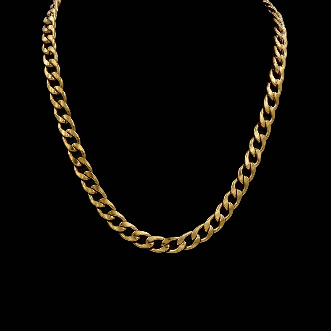 Italian Stainless Steel 22k Gold Plated 8MM Chain for Men/Boys