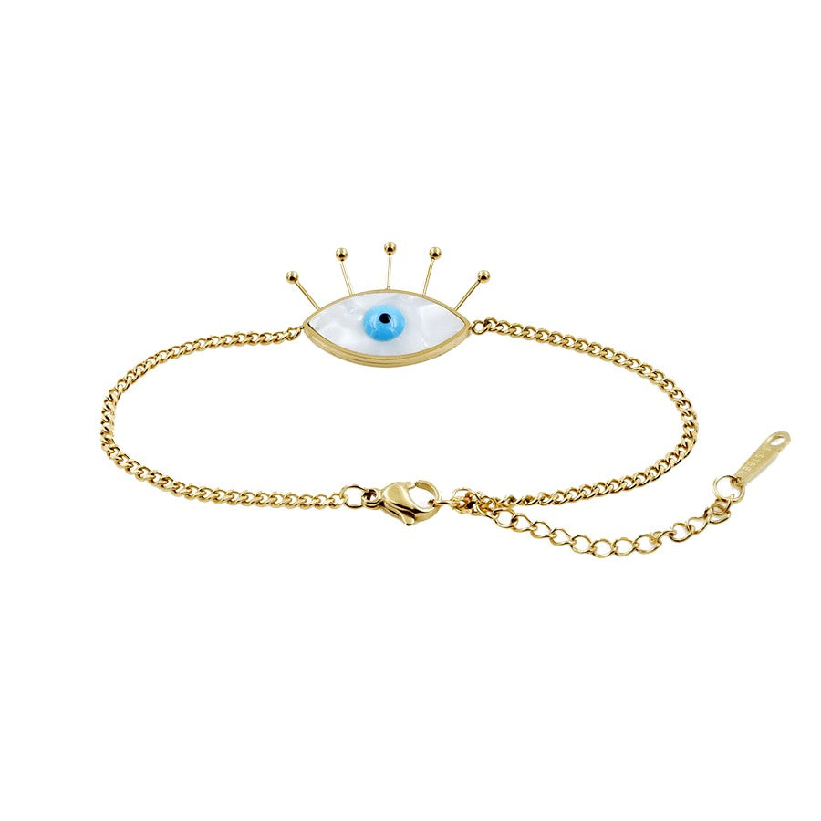 Elegant 22k Gold Plated Evil Eye Bracelet