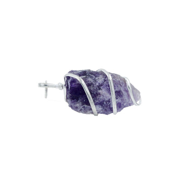 মন সক্ৰিয় কৰে &amp; ষষ্ঠ ইন্দ্ৰিয়ক জাগ্ৰত কৰে Raw Amethyst Pendant 