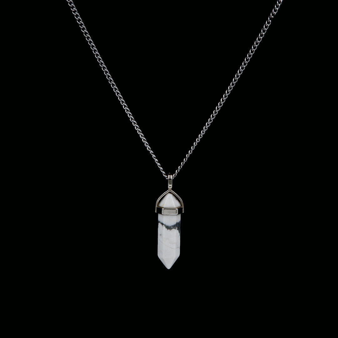 Enlightenment Howlite Necklace with Stainless Steel Chain