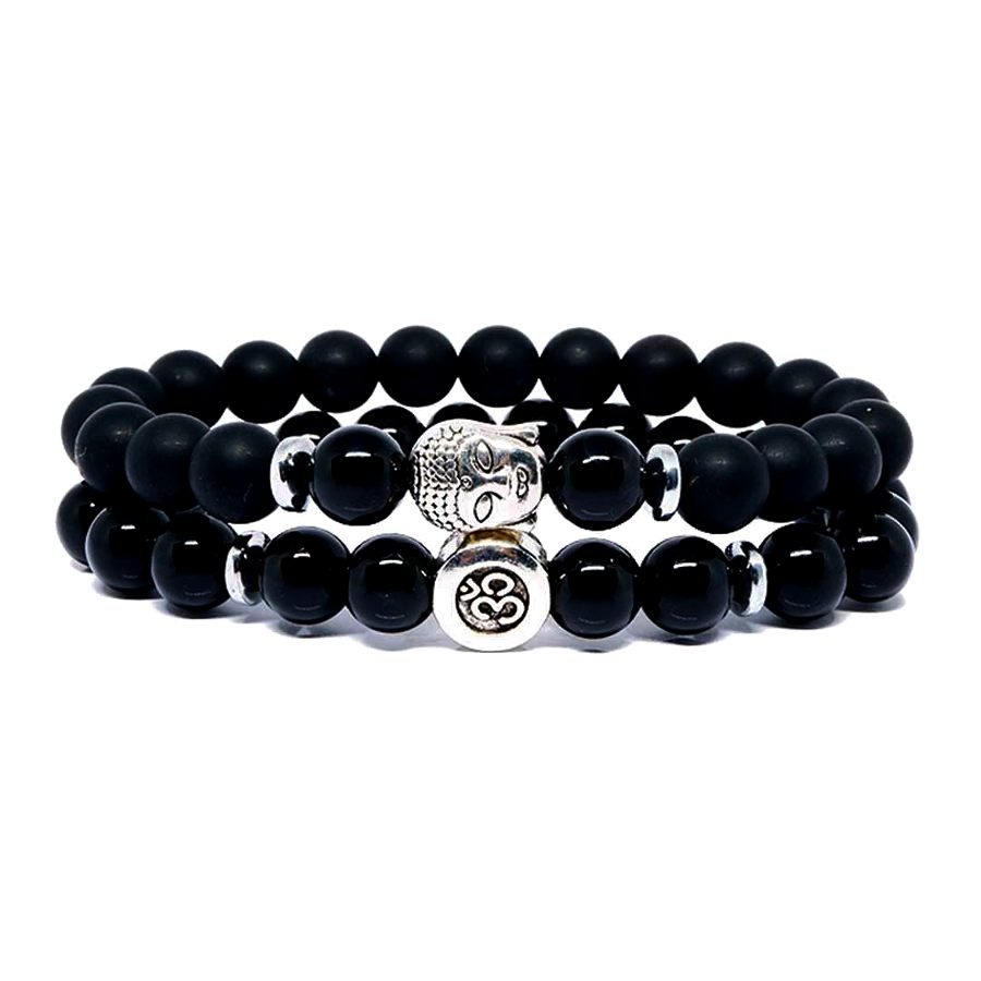 Bring Positivity Agate paired Bracelet with Buddha & Om