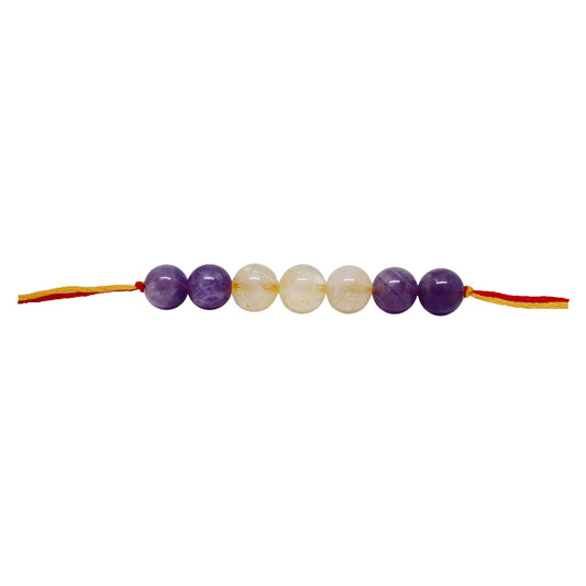 Stimulate your relationship Rakhi with Citrine and Amethyst Set of-2